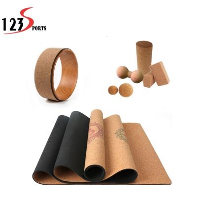 China Yoga Hot Ball Peanut Roller Foam Wheel Cork Yoga Products Eco Yoga Exercise Amazon Sale Rubber Yoga Mat Set for sale