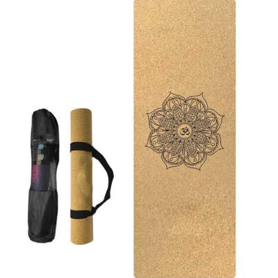 China Exercise 1/2 Inch Exercise Mat With Carrying Strap Cork Yoga Mat for sale