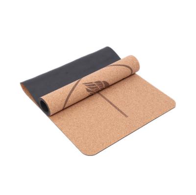 China Custom Cork+rubber Amazon Top Logo Cork Yoga Mat With 100% Natural Rubber for sale