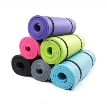 China Comfortable 10mm~20 mm Thickness Yoga Exercise NBR Yoga Mat With Different Color And for sale