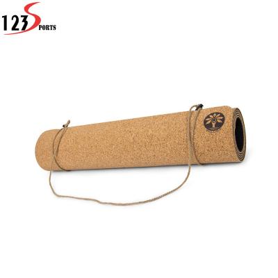 China Exercise Mat Eco Friendly Custom Cork Wooden Rubber Yoga Mat for sale