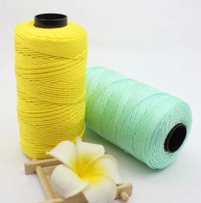 China New Wholesale Abrasion-Resistant Yarn 4mm Flat Dyed PP Thread Monofilament Linen Polypropylene High Quality Filament Hand Knitting Yarn for sale