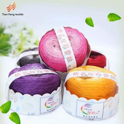 China China Factory Wholesale Anti-pilling Colorful Scarf Knitting 100% Cotton Cake Ball Thread Pure Cake Ball Yarn for sale