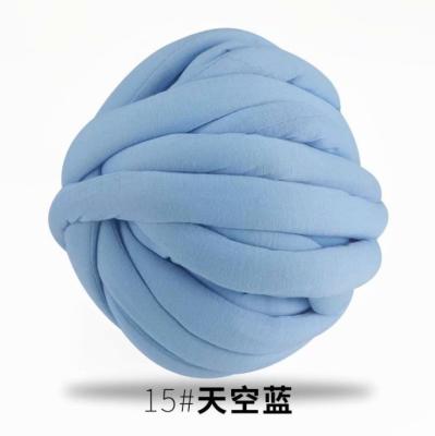 China Durable Washable Super Giant Velvet Chunky Polyester Tube Yarn Hand Knitting Tube Threads Polyester Filling Braid Bulky Crochet Yarns for sale