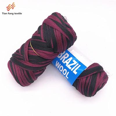 China Colorful Thread 100% Acrylic Hand And Machine Knitting Brazil Wool Hair Yarn For African Synthetic Braiding Hair Threading Cheap Price 70g/roll for sale