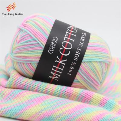 China Wholesale Recycled Baby Milk Cotton Yarn Multi-colors 16s/6 Medium Thick Kids Hand Knitting Yarns for sale