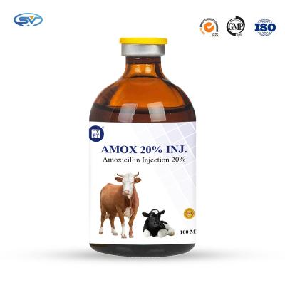 China 20% 100ml Veterinary Antiparasitic Drugs Amoxicillin Injection For Cattle Infection for sale