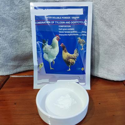 China Water Soluble Antibiotics Animal Medicine Tylosin and Doxycycline Powder Used in Poultry for sale