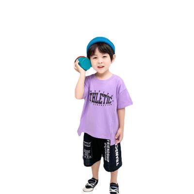 China 2021 Summer Boys O-neck Letter Children's Breathable T-shirts Tops Children Clothing 3-8 Years Old for sale