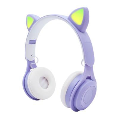 China M6C Cat Headset Macaron Wireless Cute Headband Earphone for Girls TF Card Kids Game Girls Cat Ear Headset for sale