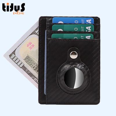 China RFID TAG40 Credit Card RFID Leather Holder Blocking Real Leather Wallet With Airtag Case Wallet Holder for sale