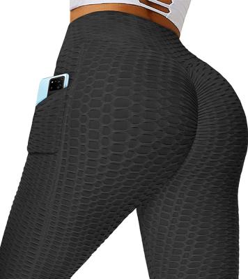 China 2021 HOT Breathable Fitness Leggings Women Hip Yoga Pants High Waist Belly Tights Stacked Leggings For Women for sale