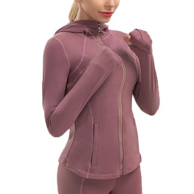 China Breathable Ladies Breathable Sports Wear Casual Long Sleeve Zipper Jacket Yoga Jacket for sale