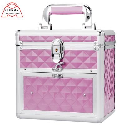 China 24 Dividers at Top Customized Professional Portable Nail Box Organizer with Handle Beauty Case for sale