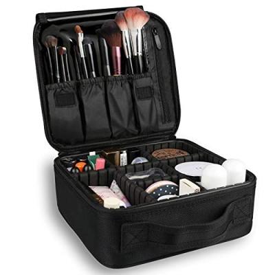 China Fashion Travel Makeup Case With Adjustable Dividers Make Up Bag Organizer Box For Purse Cosmetic Bag For Makeup Brushes for sale