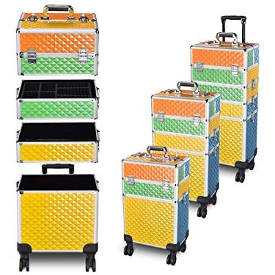 China Lady Rolling Makeup Train Large Case Storage Cosmetic Trolley 4 in 1 Large Capacity Trolley Makeup Travel Case with Swivel Head Wheels for sale