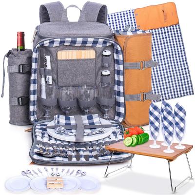 China Multifunctional Waterproof Family Picnic Backpack For Picnic 4 Blanket OEM Factory Picnic Basket High Quality Waterproof Bag for sale