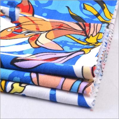 China Rusha Textile Single Jersey 95% Viscose 5% Spandex Stretch Knit Spun Rayon Screen Printing Fabric for Garment for sale