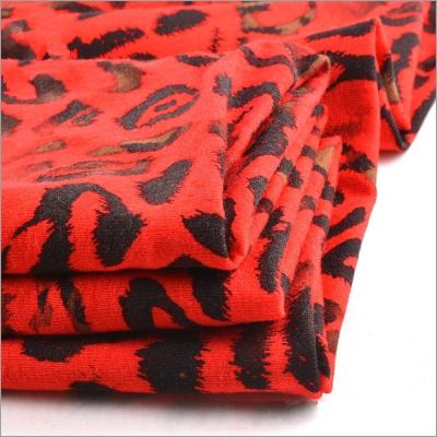 China Rusha Textil Leopard Dots Printed Open End Spinning 30s Viscose Fabric Rolls for sale