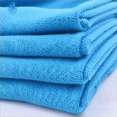 China Rusha Textile  Solid Dye Poly Ring Spun Knitting Spandex Single Jersey Composition Fabric for sale