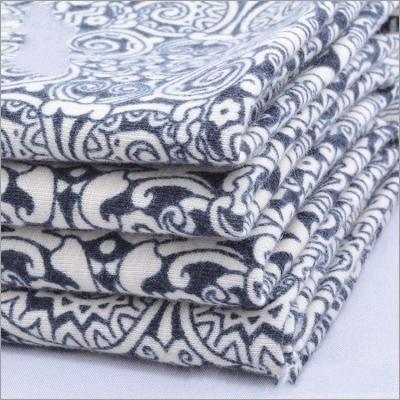 China Rusha Textile   Polyester Spandex Super Soft Poly Spun Single Jersey Baroque Fabric for sale