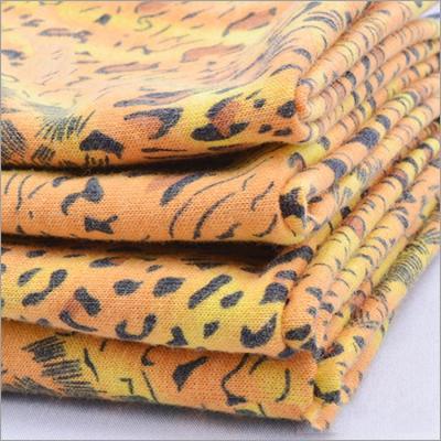 China Rusha Textile   Tiger Skin Printed Spandex Poly Spun Single Jersey Open Weave Knit Fabric for sale