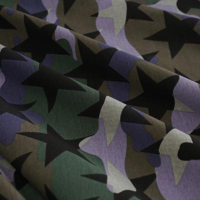 China Knit Star Printed 95% Cotton 5% Spandex Garment Textile Camouflage Fabric for sale