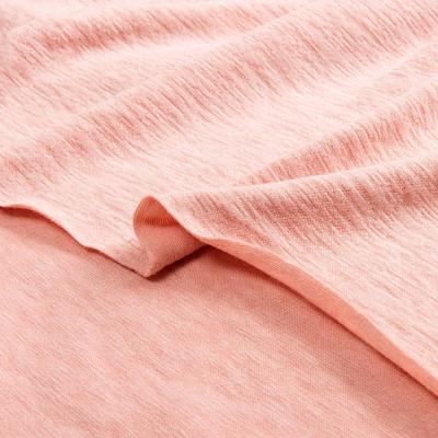 China In Stock Soft Knitted Polyester Cotton Rayon Spandex Jersey Slub Fabric For T Shirt for sale