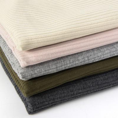 China Winter Spring Fine Solid Color Rib Knit 220 Gsm Cotton T Shirt Fabric for sale