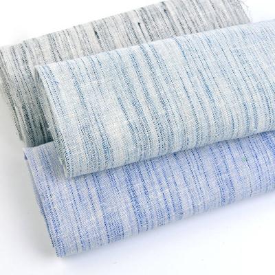 China Eco-Friendly Stripe 100% Cambric Linen Fabric For Shirting for sale