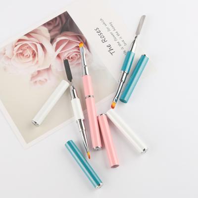 China Fan Low MOQ Kolinsky Single Brush Acrylic Nail Sweep Logo Nail Liner Brush With Stand Wholesale Custom High Quality for sale