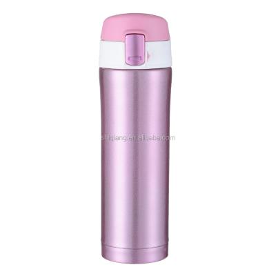 China Business Double Wall Stainless Steel Vacuum Thermos Bottle Flask With Bounce Lid for sale