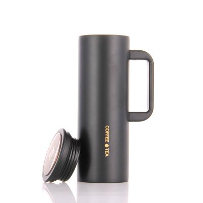 China Durable Plastic Handle 450ml Vacuum Insulated Leakproof Thermo Mugs Stainless Steel Coffee Mug for sale