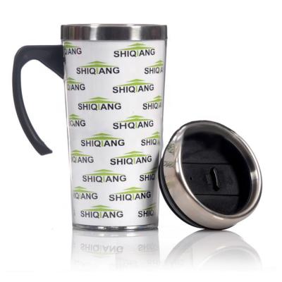 China Sustainable Stainless Steel Double Wall Travel Mug With Handle for sale