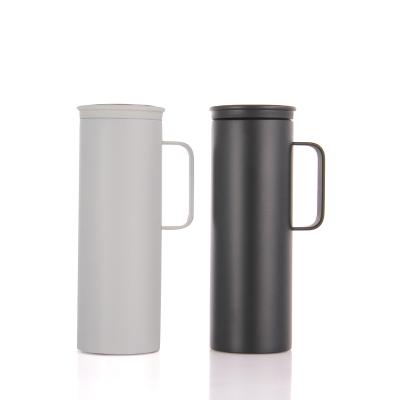 China Sustainable 450ml Stainless Steel Vacuum Insulated Leakproof Thermo Coffee Mug With Stainless Steel Handle for sale