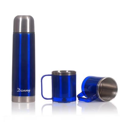 China New Design Sustainable Logo Custom Stainless Steel Insulated 500ml Vacuum Flask 220ml Coffee Tea Mug Gift Set for sale