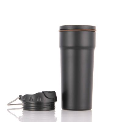 China Viable 500ml Double Wall Stainless Steel Water Coffee Cup Vacuum Insulated Bottle With Leakproof Lid SS Hand Plug for sale