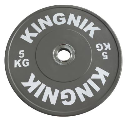 China KINGNIK 5KG GRAY WEIGHTLIFTING RUBBER BUMPER PLATES HIGH QUALITY 5KG GRAY for sale