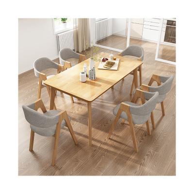 China Rectangle Nordic Italian Style Dining Set Rectangle Dining Table Household Wood Dining Table for sale