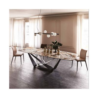 China Modern Minimalist Convertible Marble Table Combination For Living Room Rectangle Dining Table for sale