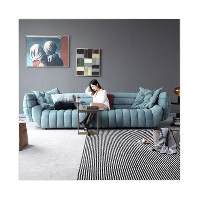 China Italian Leather Living Room Furniture Design Sofa Fabric Luxury Modern Soft Leather Sofa for sale