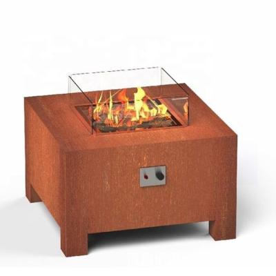 China Hot Stocked Turned Wood Fireplace Outdoor Gas Fire Pit Table for sale