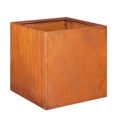 China Unbreakable Outdoor Corten Steel Planter Garden Flower Pot Metal Home Planter Boxes for sale