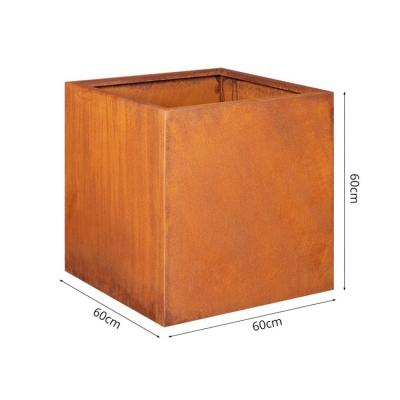 China Hot sale eco-friendly modular garden planter rusting steel box corten steel flower box for sale