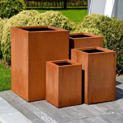 China Various Size Modern Customized Corten Planter Pot For Garden Flower Pot for sale