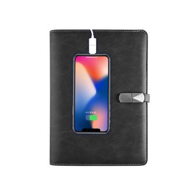 China Wireless Power Bank Charger Quick Fill Notebook with USB Leather Power Bank Calculator Portable Diary Notebook Set a5 for sale