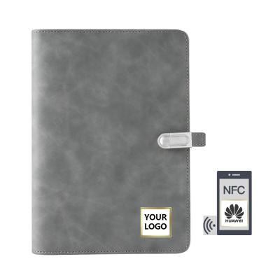 China Custom Leather Loose-leaf Smart Rechargeable Notebook NFC Pen Tag NFC Pen USB Flash Charger Without Powerbank for sale