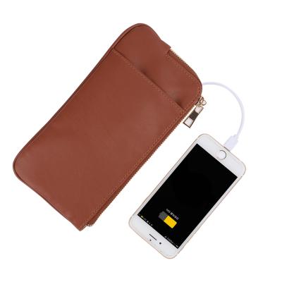 China Custom Leather Product Men's RFID Wallet Men Business Card Holder Smart Power Bank Custom Leather Wallet for sale