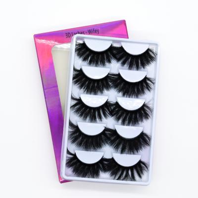 China Long Natural Eyelashes Seller 5 Pairs 3d Faux Mink Lash Books With Custom Box for sale