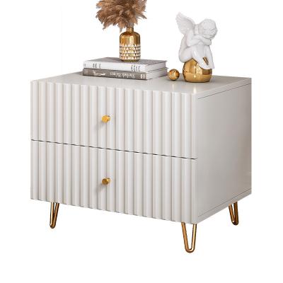 China Multifunctional Luxury Modern Metal Design New Style Metal Bedside Cabinet Side White Night Stand Gold Nightstands With Drawers for sale